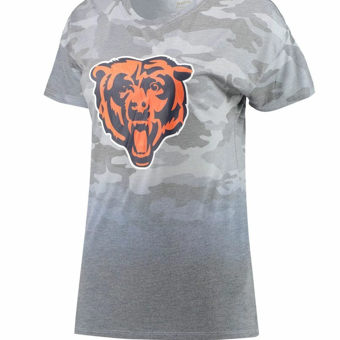 Outerstuff Juniors Gray/Navy Chicago Bears Beth Camo Dip-Dye T-Shirt 5 Outerstuff Juniors Gray/Navy Chicago Bears Beth Camo Dip-Dye T-Shirt - Image 3