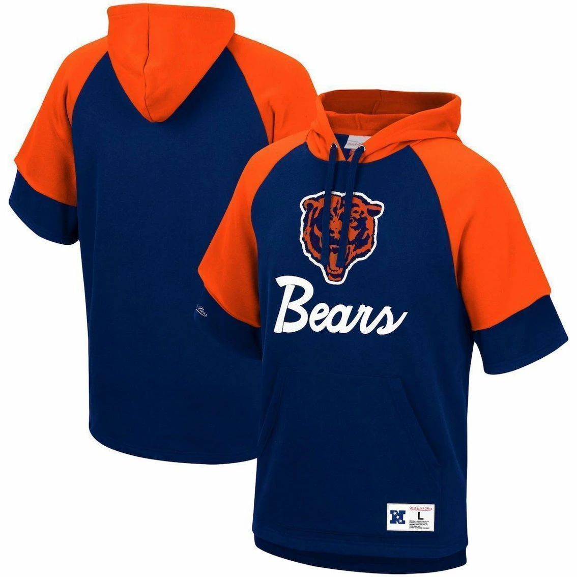 Mitchell & Ness Men's Navy Chicago Bears Home Advantage Raglan Short Sleeve Pullover Hoodie 4 Mitchell & Ness Men's Navy Chicago Bears Home Advantage Raglan Short Sleeve Pullover Hoodie - Image 2