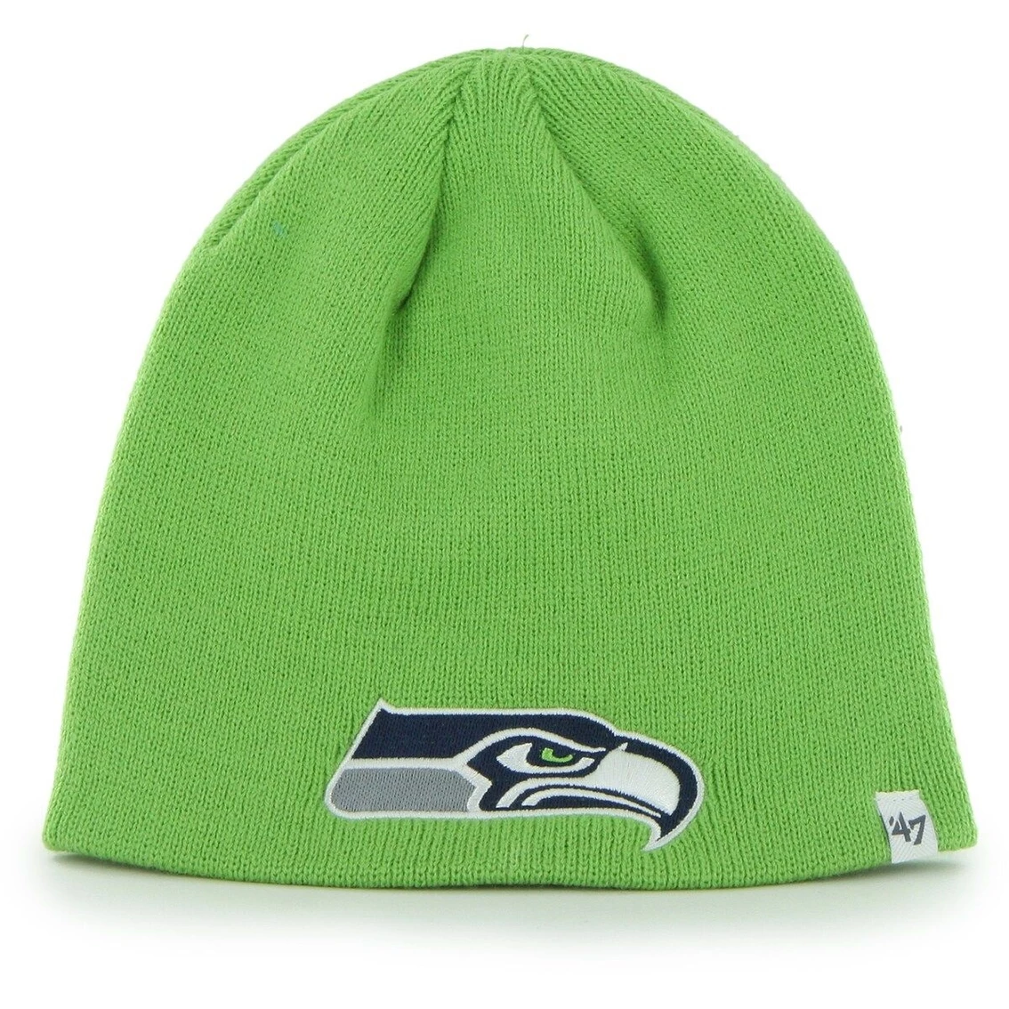 Men's '47 Neon Green Seattle Seahawks Secondary Logo Knit Beanie 3 Men's '47 Neon Green Seattle Seahawks Secondary Logo Knit Beanie