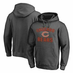 Fanatics Branded Men's Heather Charcoal Chicago Bears Victory Arch Team Fitted Pullover Hoodie