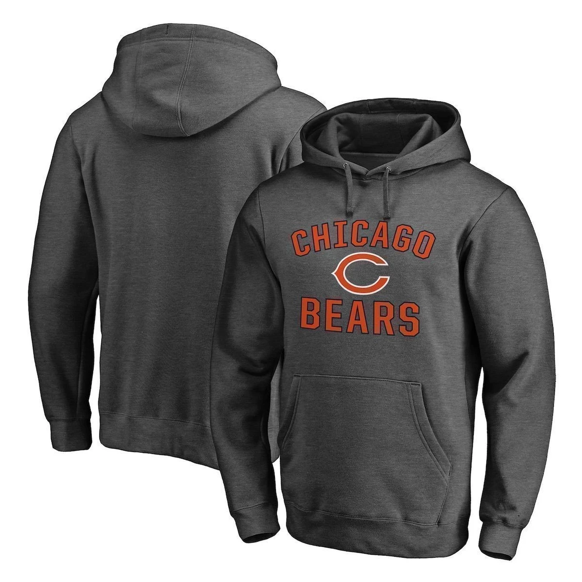 Fanatics Branded Men's Heather Charcoal Chicago Bears Victory Arch Team Fitted Pullover Hoodie 4 Fanatics Branded Men's Heather Charcoal Chicago Bears Victory Arch Team Fitted Pullover Hoodie - Image 2