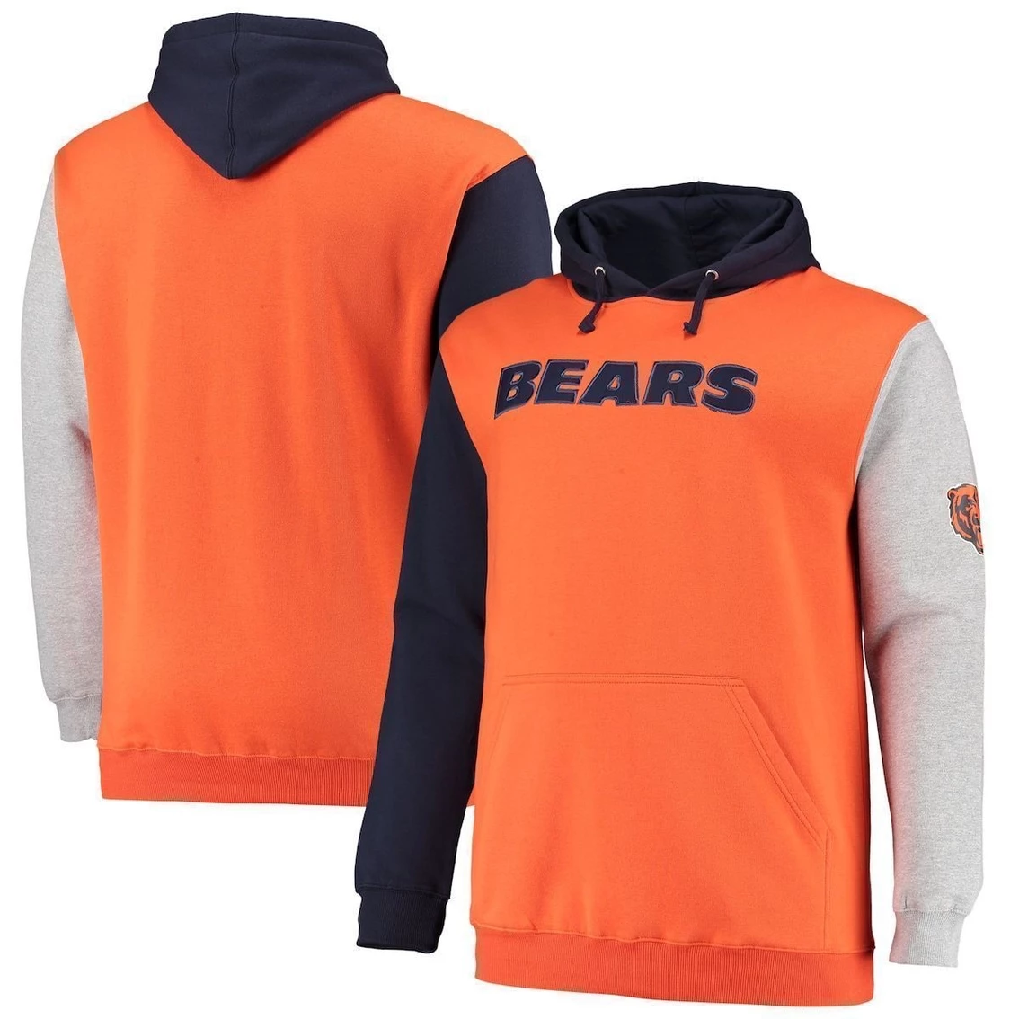 Profile Men's Navy/Orange Chicago Bears Big & Tall Pullover Hoodie 4 Profile Men's Navy/Orange Chicago Bears Big & Tall Pullover Hoodie - Image 2