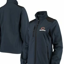 Dunbrooke Women's Navy Chicago Bears Softshell Fleece Full-Zip Jacket
