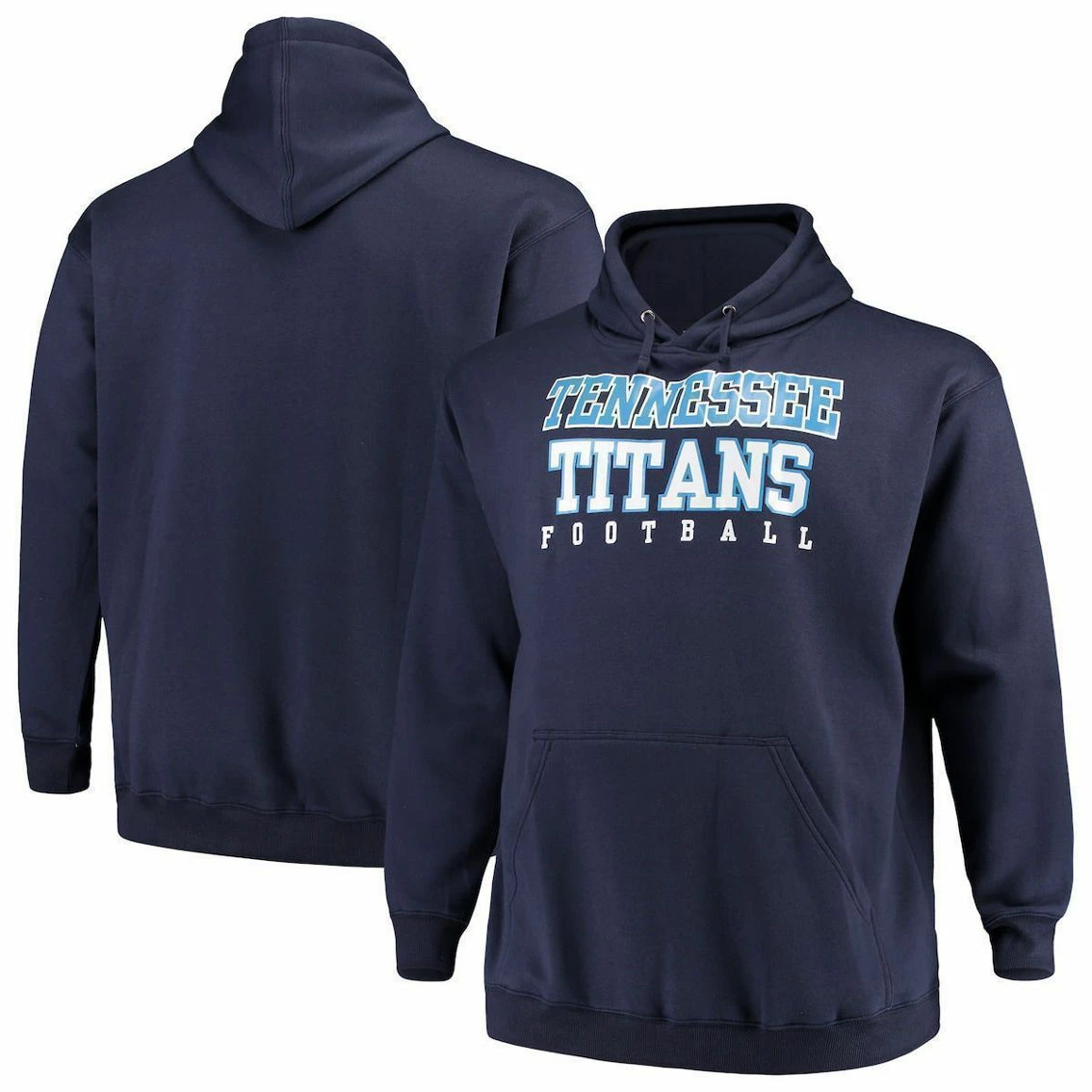 Fanatics Branded Men's Navy Tennessee Titans Big & Tall Stacked Pullover Hoodie 3 Fanatics Branded Men's Navy Tennessee Titans Big & Tall Stacked Pullover Hoodie