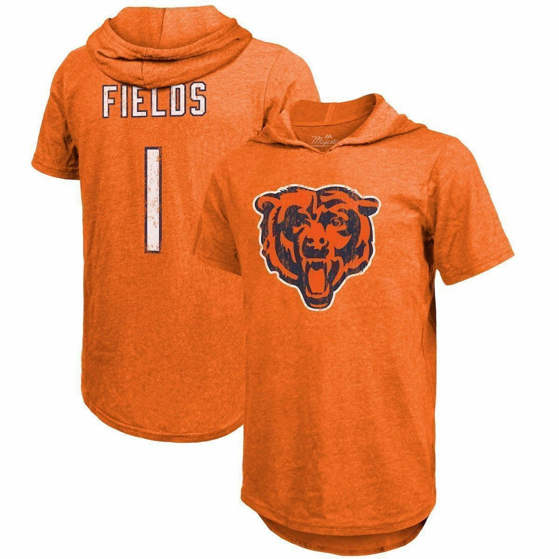 Majestic Threads Men's Justin Fields Orange Chicago Bears Player Name & Number Tri-Blend Short Sleeve Hoodie T-Shirt 4 Majestic Threads Men's Justin Fields Orange Chicago Bears Player Name & Number Tri-Blend Short Sleeve Hoodie T-Shirt - Image 2
