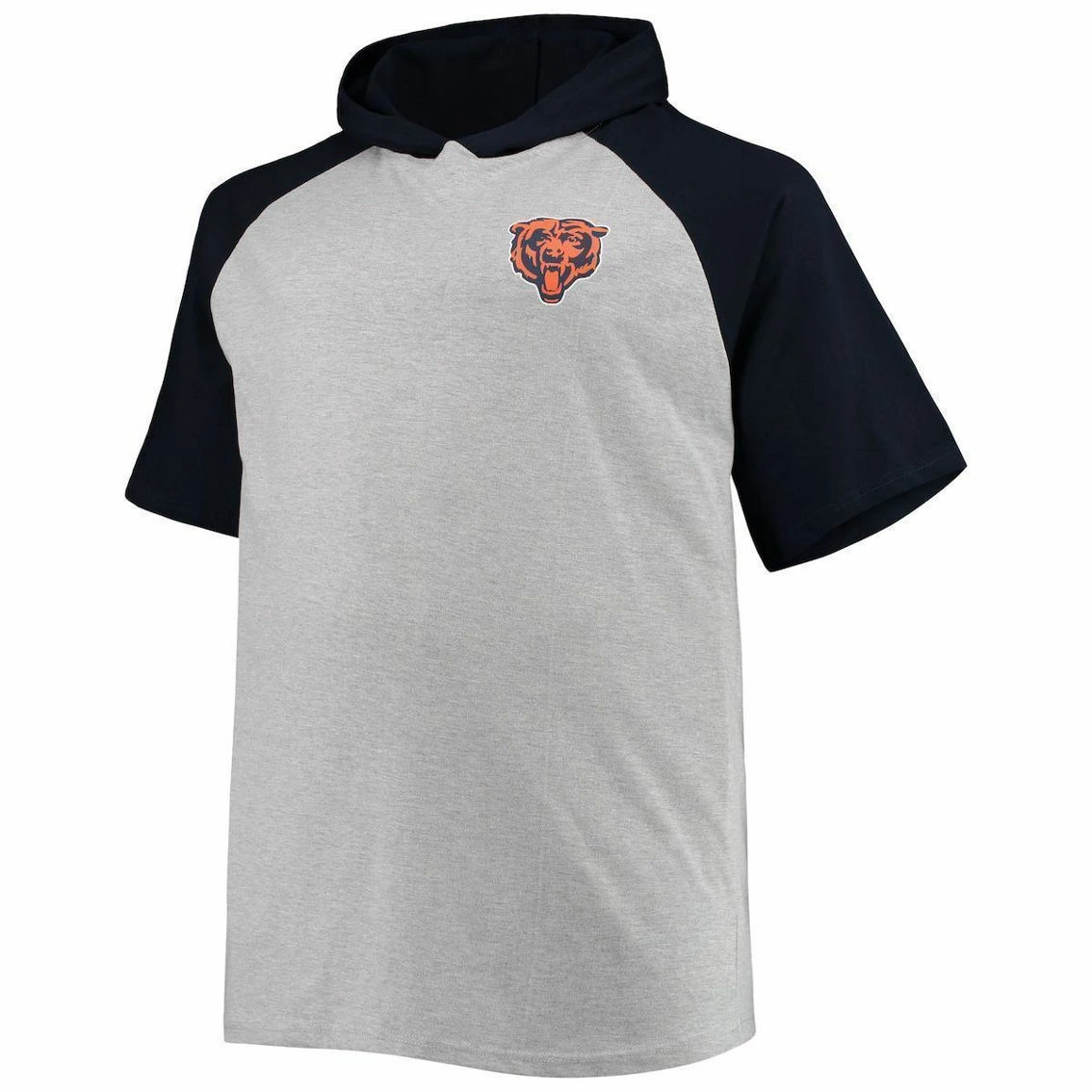 Profile Men's Heathered Gray/Navy Chicago Bears Big & Tall Raglan Short Sleeve Pullover Hoodie 5 Profile Men's Heathered Gray/Navy Chicago Bears Big & Tall Raglan Short Sleeve Pullover Hoodie - Image 3