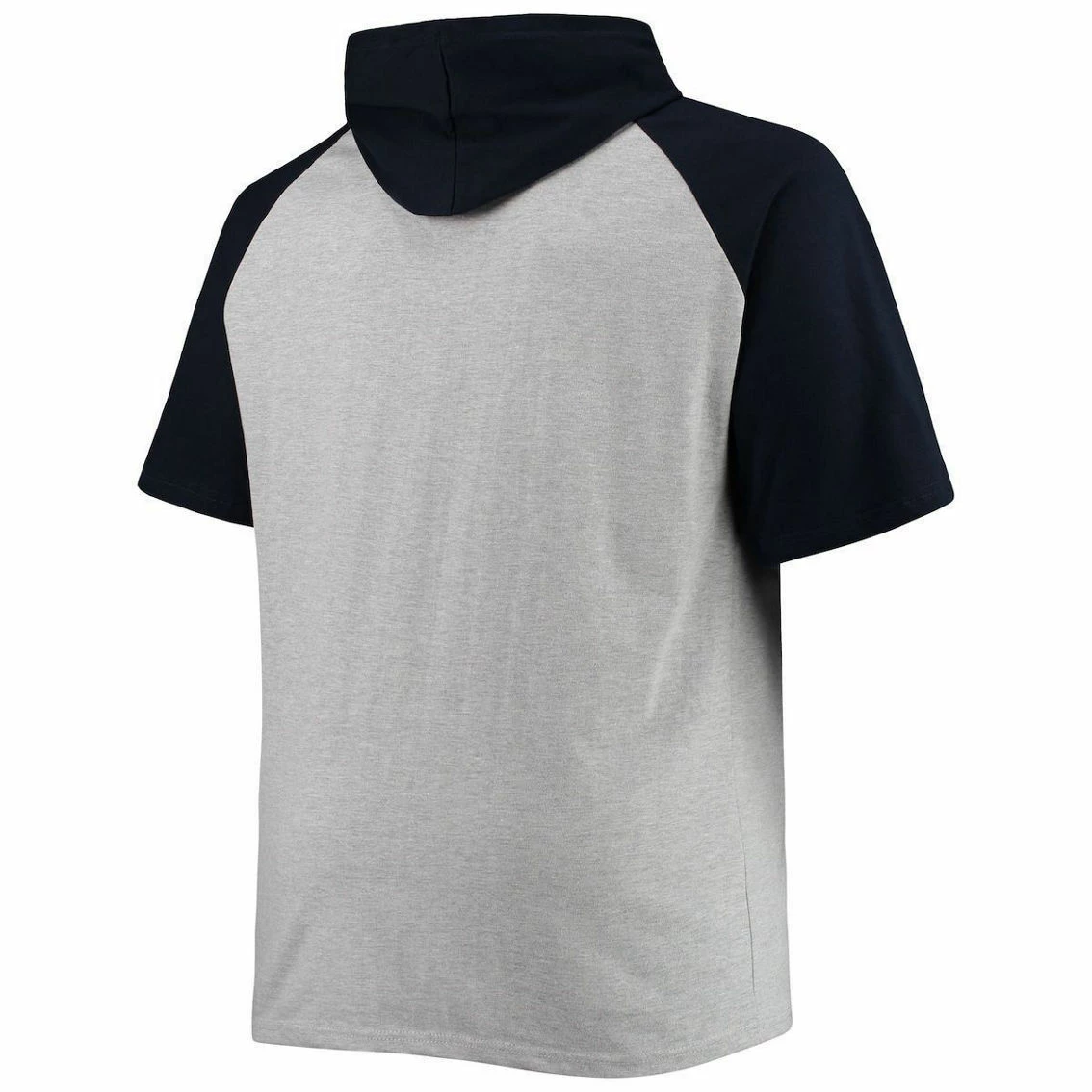 Profile Men's Heathered Gray/Navy Chicago Bears Big & Tall Raglan Short Sleeve Pullover Hoodie 6 Profile Men's Heathered Gray/Navy Chicago Bears Big & Tall Raglan Short Sleeve Pullover Hoodie - Image 4