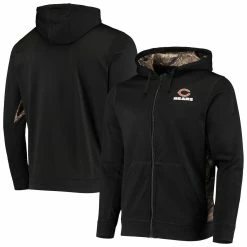 Dunbrooke Men's Black/Realtree Camo Chicago Bears Decoy Tech Fleece Full-Zip Hoodie