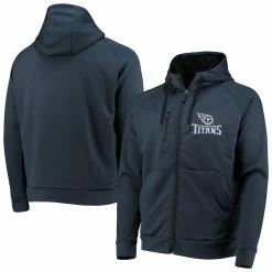 Dunbrooke Men's Navy Tennessee Titans Shag Tri-Blend Full-Zip Raglan Hoodie