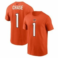 Nike Men's Ja'Marr Chase Orange Cincinnati Bengals Player Name & Number T-Shirt