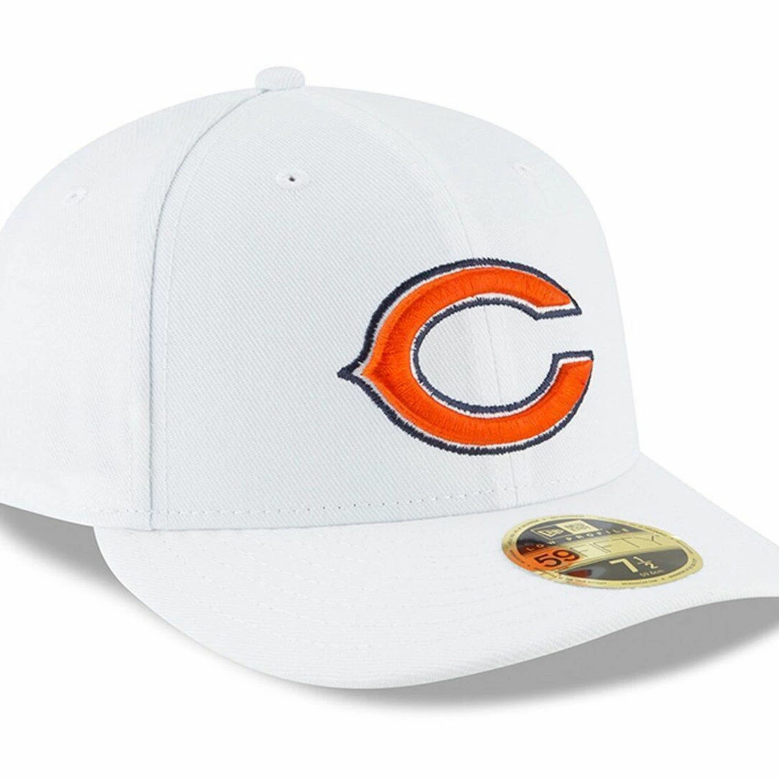 New Era Men's White Chicago Bears Primary Logo Omaha Low 59FIFTY Fitted Hat 6 New Era Men's White Chicago Bears Primary Logo Omaha Low 59FIFTY Fitted Hat - Image 4