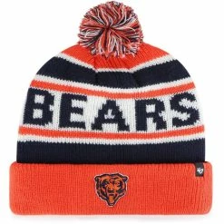 '47 Youth Navy/Orange Chicago Bears Hangtime Cuffed Knit Hat With Pom