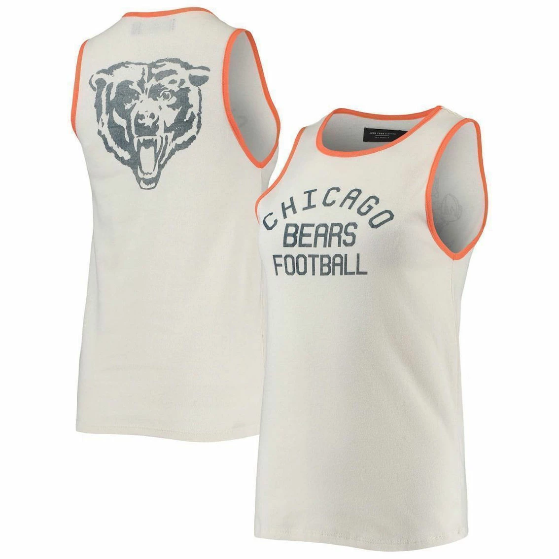 Women's Junk Food White/Orange Chicago Bears Throwback Pop Binding Scoop Neck Tank Top 4 Women's Junk Food White/Orange Chicago Bears Throwback Pop Binding Scoop Neck Tank Top - Image 2