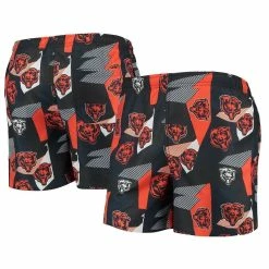 FOCO Men's Navy/Orange Chicago Bears Geo Print Swim Trunks