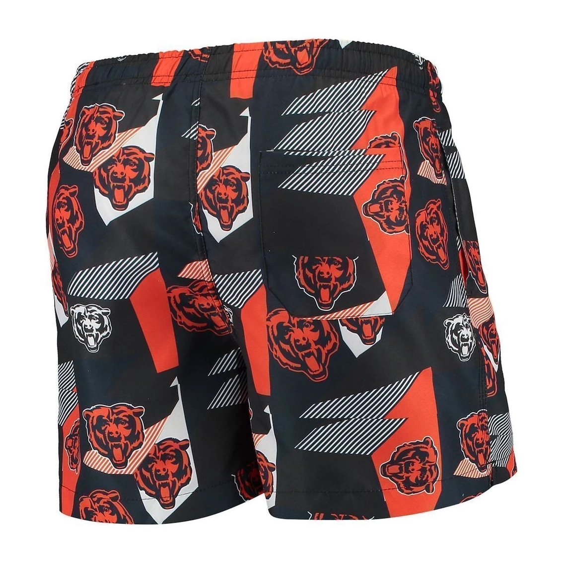 FOCO Men's Navy/Orange Chicago Bears Geo Print Swim Trunks 6 FOCO Men's Navy/Orange Chicago Bears Geo Print Swim Trunks - Image 4
