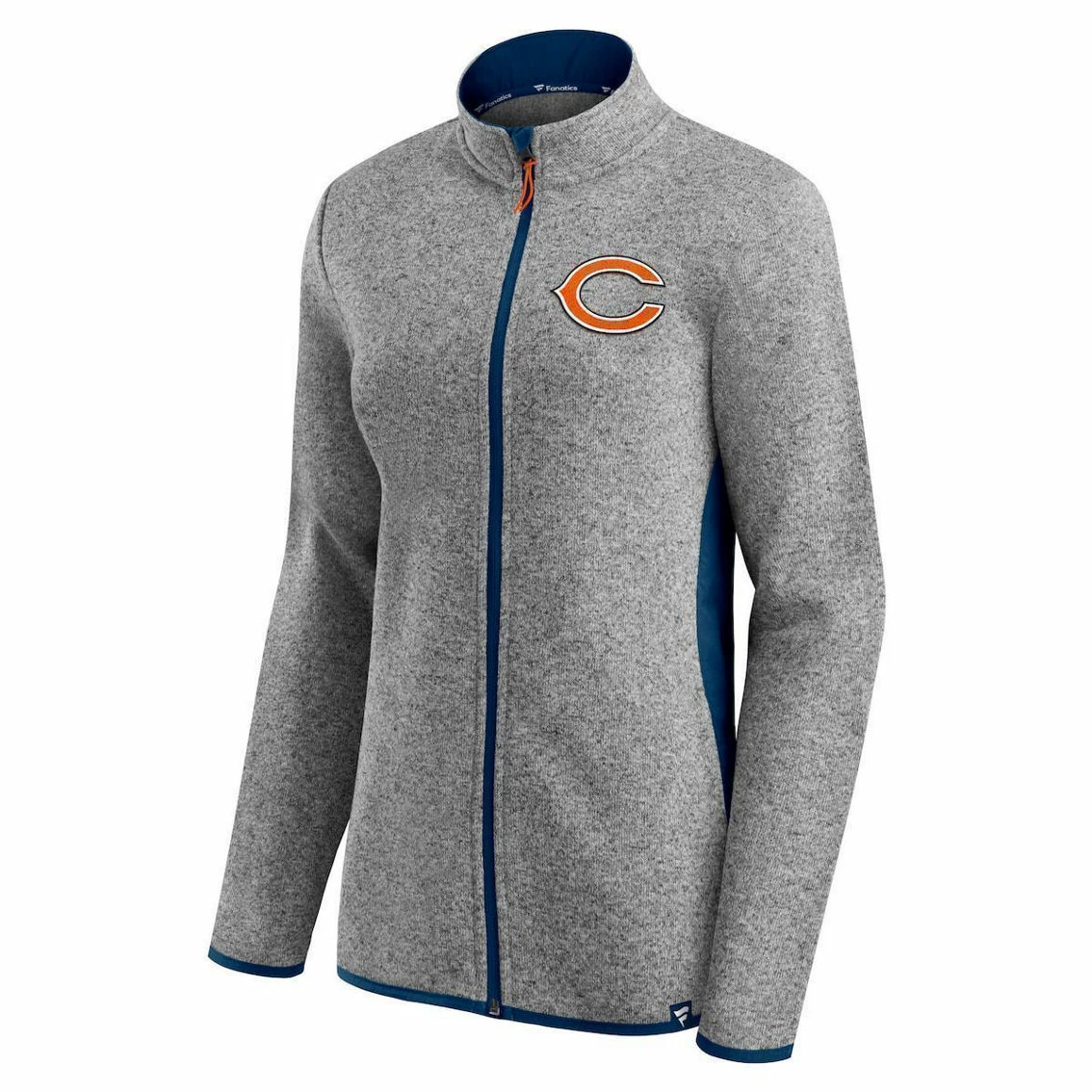 Women's Fanatics Branded Heathered Gray/Navy Chicago Bears Block Party Primary Logo Full-Zip Jacket 5 Women's Fanatics Branded Heathered Gray/Navy Chicago Bears Block Party Primary Logo Full-Zip Jacket - Image 3