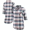Concepts Sport Women's Navy/Orange Chicago Bears Accolade Flannel Long Sleeve Button-Up Nightshirt
