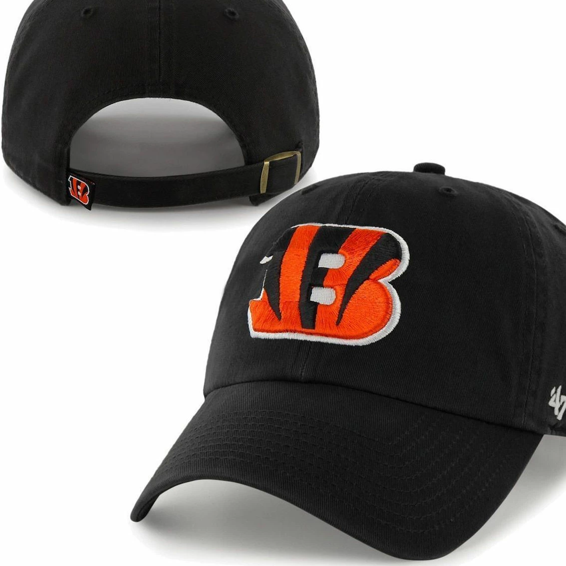 Mens Cincinnati Bengals '47 Brand Black Cleanup Adjustable Hat 3 Mens Cincinnati Bengals '47 Brand Black Cleanup Adjustable Hat