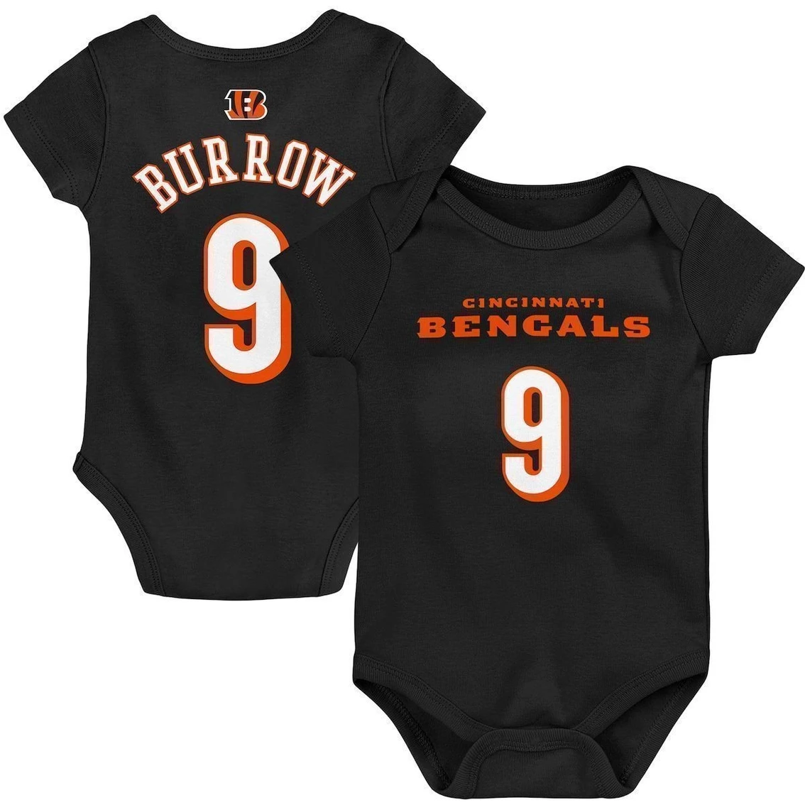 Outerstuff Newborn Joe Burrow Black Cincinnati Bengals Mainline Player Name & Number Bodysuit 3 Outerstuff Newborn Joe Burrow Black Cincinnati Bengals Mainline Player Name & Number Bodysuit