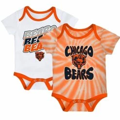 Outerstuff Newborn & Infant Orange/White Chicago Bears Monterey Tie-Dye 2-Pack Bodysuit Set
