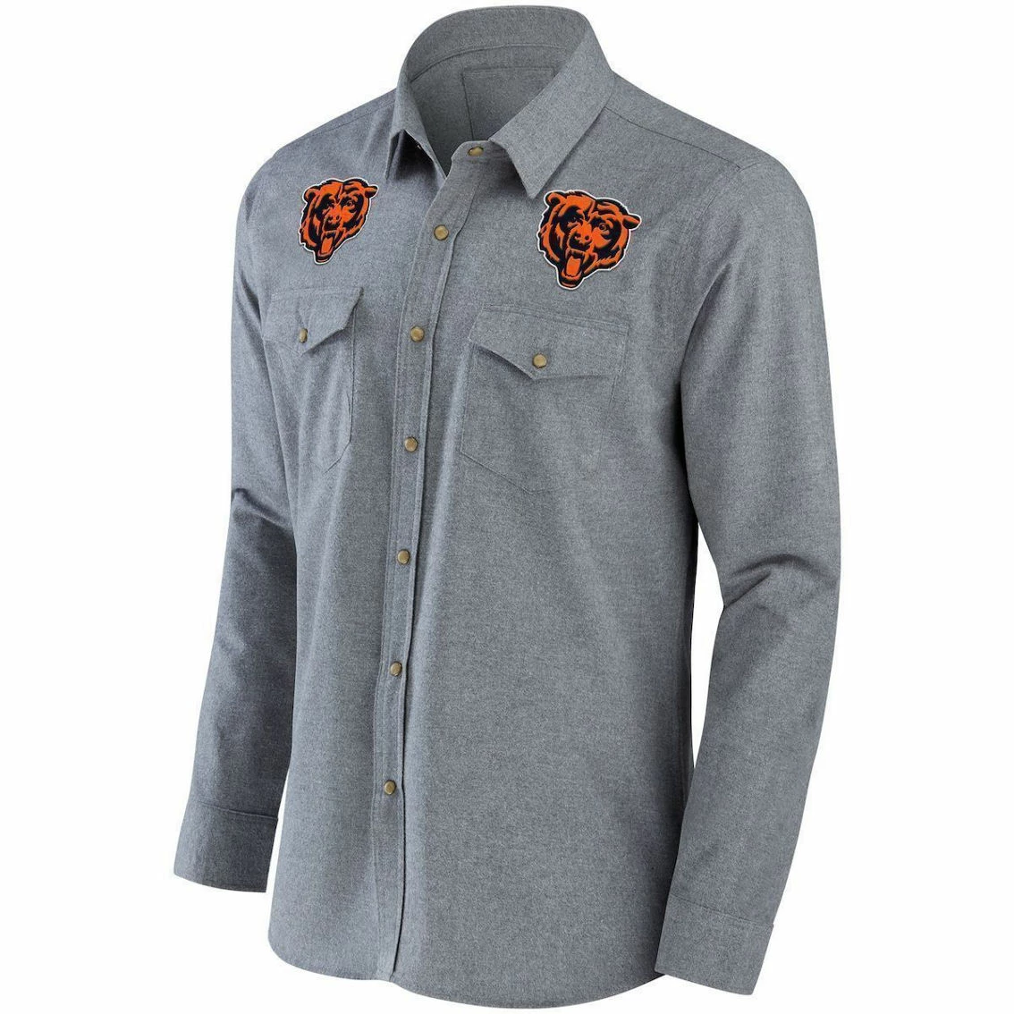 NFL X Darius Rucker Collection By Fanatics Men's Gray Chicago Bears Chambray Button-Up Long Sleeve Shirt 5 NFL X Darius Rucker Collection By Fanatics Men's Gray Chicago Bears Chambray Button-Up Long Sleeve Shirt - Image 3