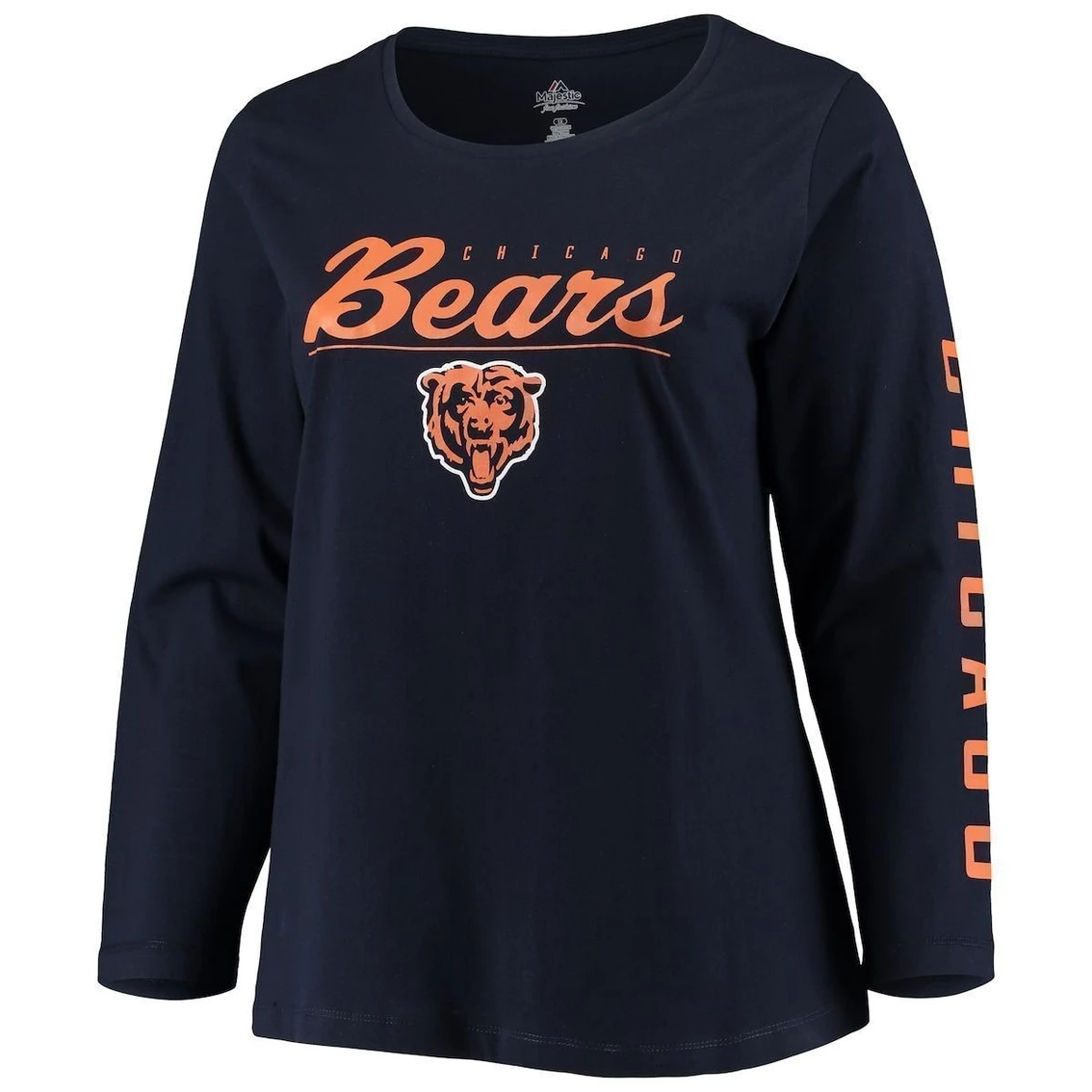 Majestic Women's Navy Chicago Bears Plus Size Team Logo Long Sleeve T-Shirt 5 Majestic Women's Navy Chicago Bears Plus Size Team Logo Long Sleeve T-Shirt - Image 3