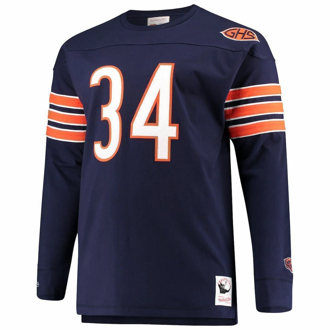 Men's Mitchell & Ness Walter Payton Navy Chicago Bears Big & Tall Retired Player Name & Number Long Sleeve Top 5 Men's Mitchell & Ness Walter Payton Navy Chicago Bears Big & Tall Retired Player Name & Number Long Sleeve Top - Image 3