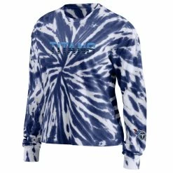 WEAR By Erin Andrews Women's Navy Tennessee Titans Tie-Dye Cropped Long Sleeve T-Shirt 8 WEAR By Erin Andrews Women's Navy Tennessee Titans Tie-Dye Cropped Long Sleeve T-Shirt -Fanatics DSCO1140226340 1320 ALT2
