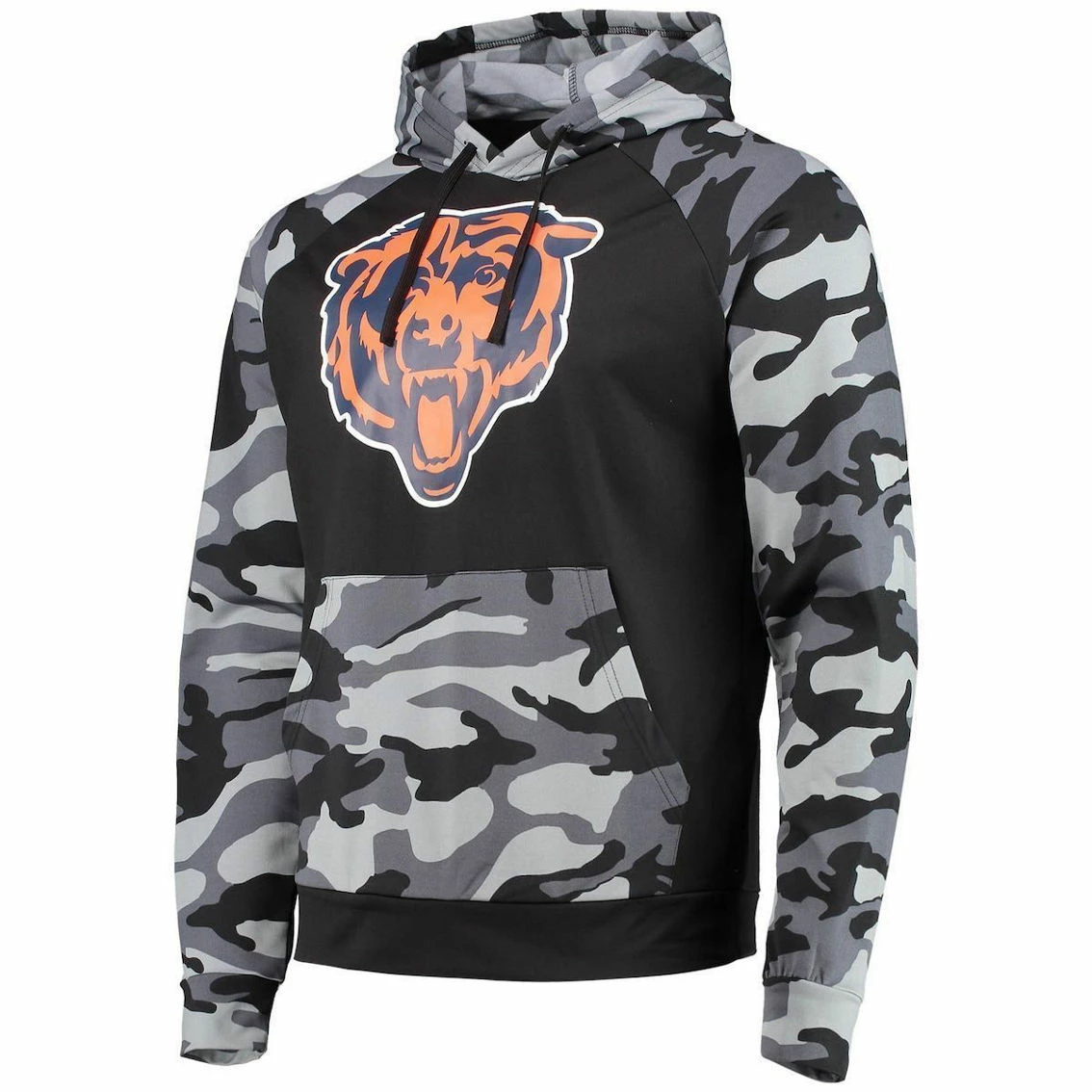 Men's FOCO Black Chicago Bears Camo Raglan Pullover Hoodie 5 Men's FOCO Black Chicago Bears Camo Raglan Pullover Hoodie - Image 3