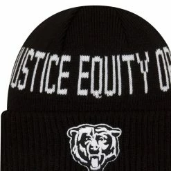 Youth New Era Black Chicago Bears Social Justice Cuffed Knit Hat
