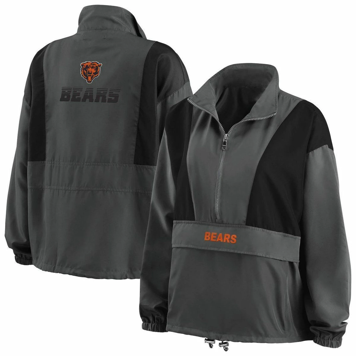 Women's WEAR By Erin Andrews Charcoal Chicago Bears Popover Packable Half-Zip Jacket 3 Women's WEAR By Erin Andrews Charcoal Chicago Bears Popover Packable Half-Zip Jacket