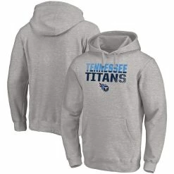 Fanatics Branded Men's Heather Gray Tennessee Titans Fade Out Fitted Pullover Hoodie