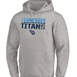 Fanatics Branded Men's Heather Gray Tennessee Titans Fade Out Fitted Pullover Hoodie -Fanatics DSCO1140226807 1927 ALT2