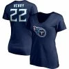 Fanatics Branded Women's Derrick Henry Navy Tennessee Titans Player Icon Name & Number V-Neck T-Shirt -Fanatics DSCO1140226988 1320
