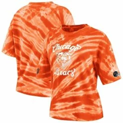 WEAR By Erin Andrews Women's Orange Chicago Bears Tie-Dye T-Shirt