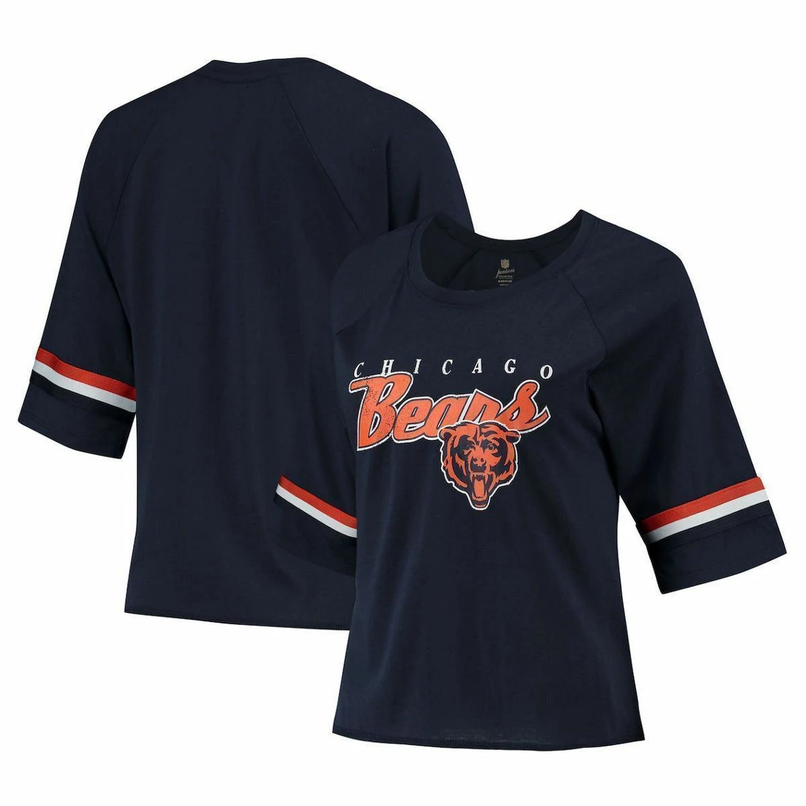 Outerstuff Juniors Navy Chicago Bears Burnout Raglan Half-Sleeve T-Shirt 4 Outerstuff Juniors Navy Chicago Bears Burnout Raglan Half-Sleeve T-Shirt - Image 2