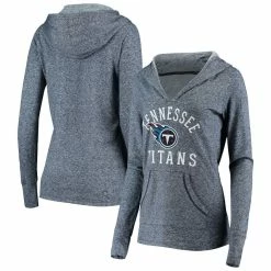 Fanatics Branded Women's Navy Tennessee Titans Doubleface Slub Pullover Hoodie