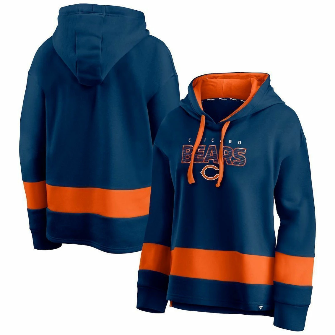 Fanatics Branded Women's Navy/Orange Chicago Bears Colors Of Pride Colorblock Pullover Hoodie 4 Fanatics Branded Women's Navy/Orange Chicago Bears Colors Of Pride Colorblock Pullover Hoodie - Image 2