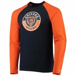 New Era Men's Navy/Orange Chicago Bears League Raglan Throwback Long Sleeve T-Shirt -Fanatics DSCO1140228842 ANGEBL ALT2