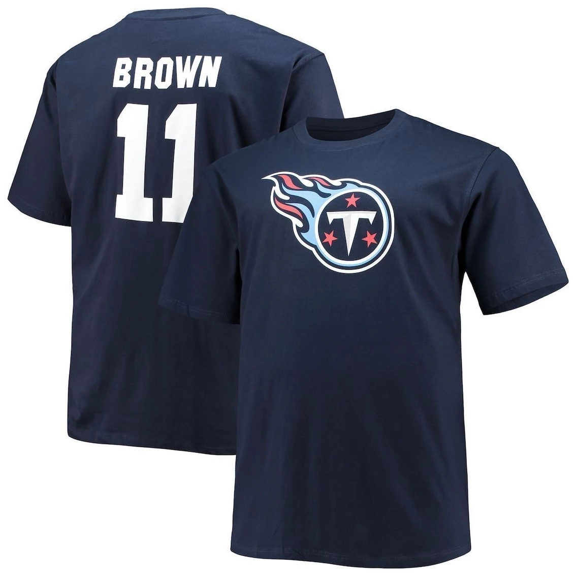 Fanatics Branded Men's AJ Brown Navy Tennessee Titans Big & Tall Player Name & Number T-Shirt 3 Fanatics Branded Men's AJ Brown Navy Tennessee Titans Big & Tall Player Name & Number T-Shirt