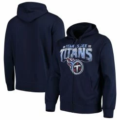 G-III Sports By Carl Banks Men's Navy Tennessee Titans Perfect Season Full-Zip Hoodie