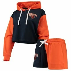 FOCO Women's Navy/Orange Chicago Bears Color-Block Lounge Set