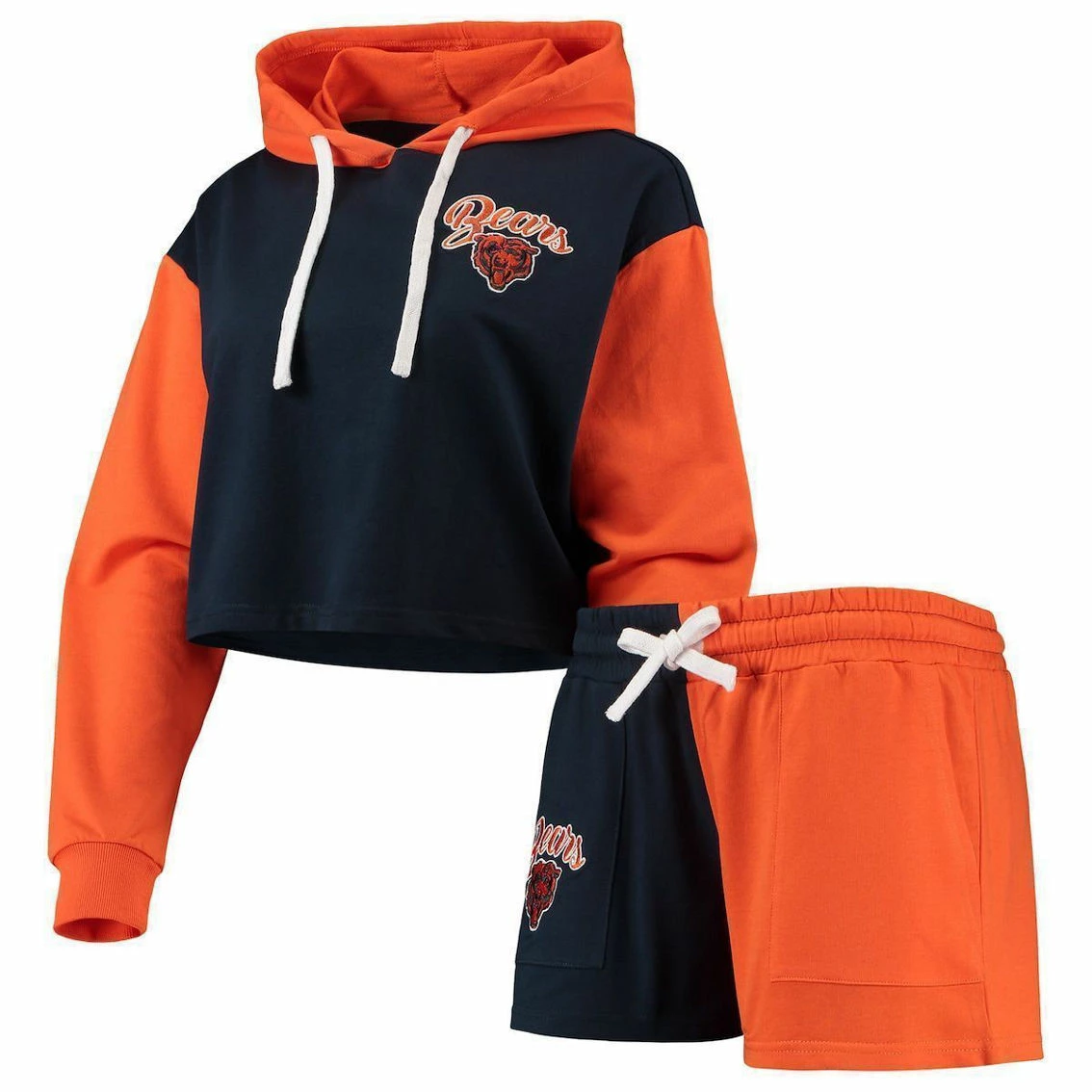 FOCO Women's Navy/Orange Chicago Bears Color-Block Lounge Set 4 FOCO Women's Navy/Orange Chicago Bears Color-Block Lounge Set - Image 2