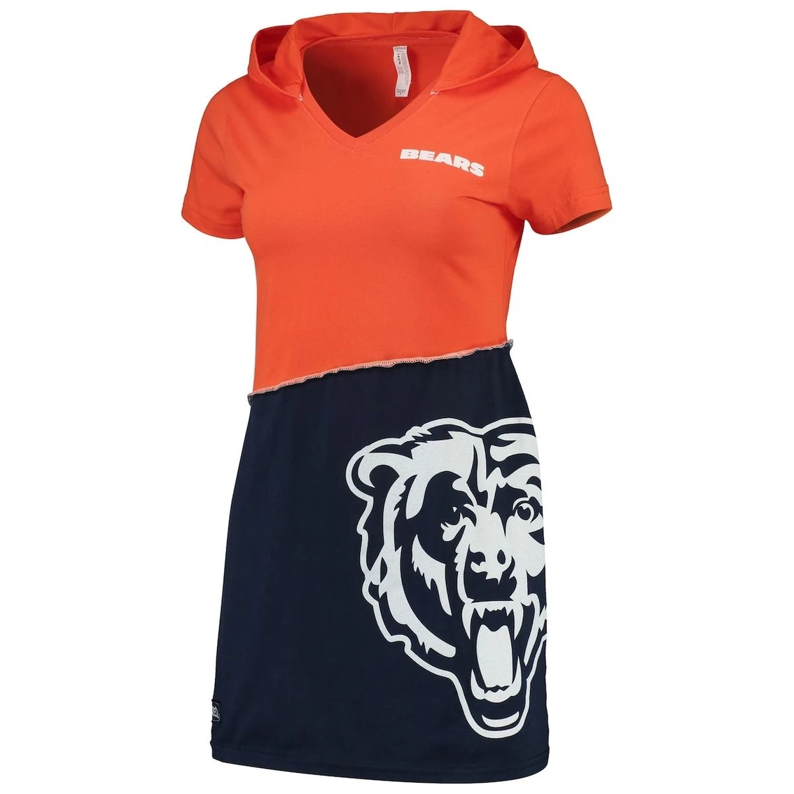 Women's Refried Apparel Orange/Navy Chicago Bears Sustainable Hooded Mini Dress 3 Women's Refried Apparel Orange/Navy Chicago Bears Sustainable Hooded Mini Dress