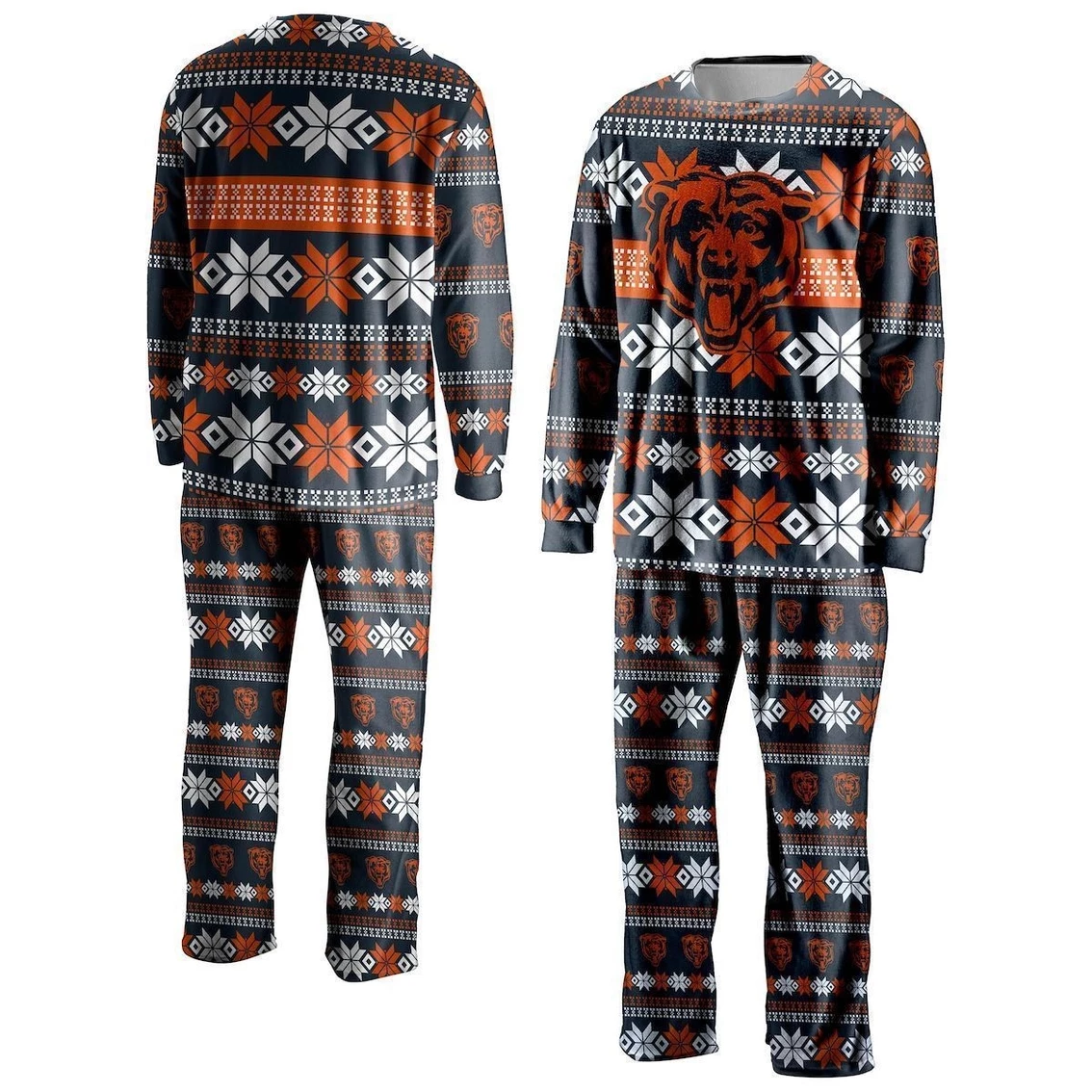 FOCO Men's Navy Chicago Bears Ugly Pajama Set 3 FOCO Men's Navy Chicago Bears Ugly Pajama Set