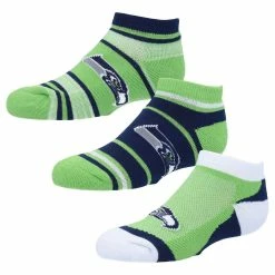 Youth For Bare Feet Seattle Seahawks 3-Pack Cash Ankle Socks