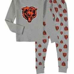 Outerstuff Preschool Heathered Gray Chicago Bears Long Sleeve T-Shirt & Pants Sleep Set