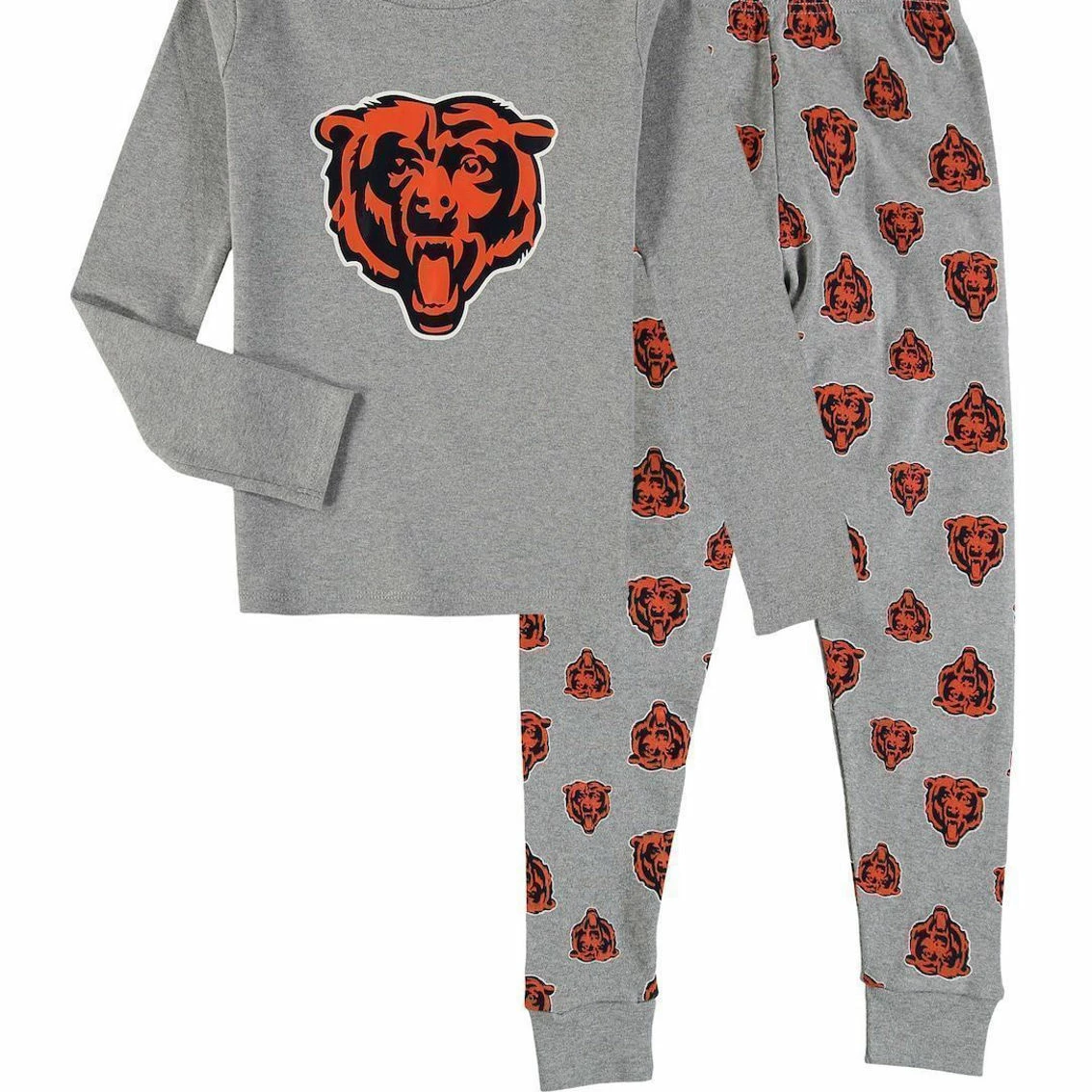Outerstuff Preschool Heathered Gray Chicago Bears Long Sleeve T-Shirt & Pants Sleep Set 3 Outerstuff Preschool Heathered Gray Chicago Bears Long Sleeve T-Shirt & Pants Sleep Set