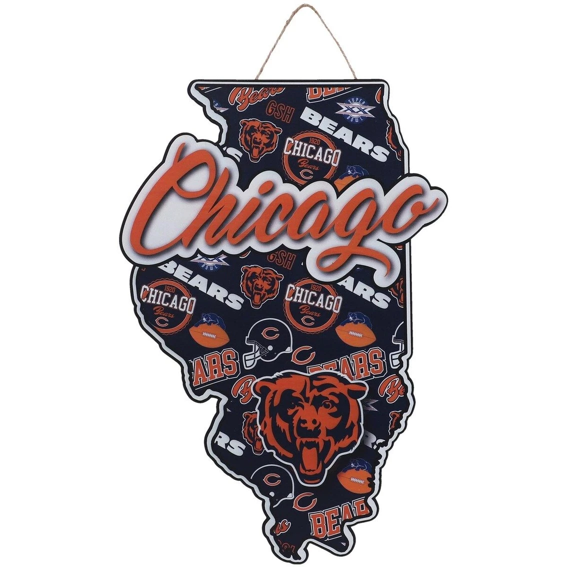 FOCO Chicago Bears 10.5'' X 15'' Die-Cut State Sign 4 FOCO Chicago Bears 10.5'' X 15'' Die-Cut State Sign - Image 2