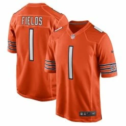 Nike Men's Justin Fields Orange Chicago Bears Player Game Jersey